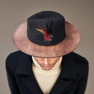 Black Felt Brown Brim